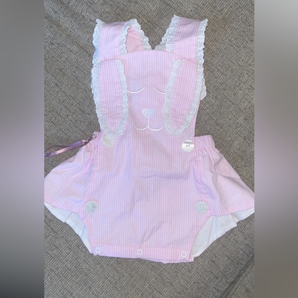 Cecil & Lou Pink Bunny Easter Gingham Bubble - Picture 2 of 3